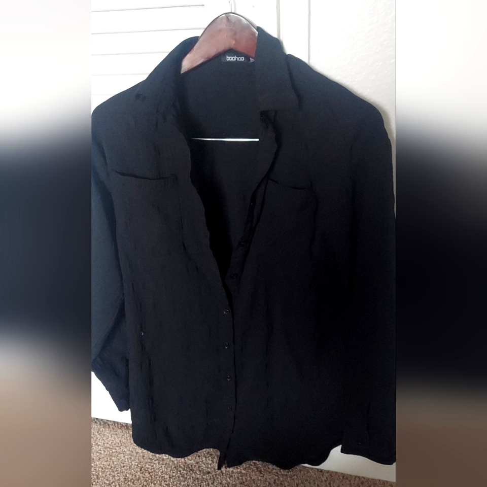 Black Linen Button Down